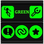 green and black icon pack android application logo